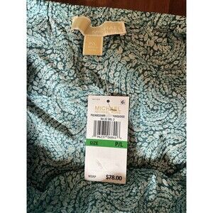 Michael Michael Kors Women's Size Petite Large Turquoise Printed Halter Top NWT